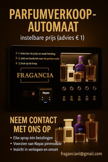 Gratis parfum vending machine beschikbaar voor biedingen