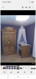 Zeer mooie houten baby kamer ledikant kast en commode, Ophalen, Zo goed als nieuw, Jongetje of Meisje