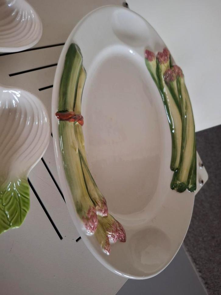 Aspergeschaal Barbotine Italië, Huis en Inrichting, Keuken | Servies, Gebruikt, Schaal of Schalen, Overige stijlen, Aardewerk