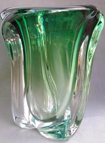 Om 1950 - 1960 Grote Kristal Glas Val Saint Lambert Vaas  beschikbaar voor biedingen