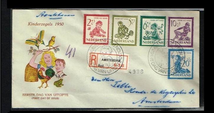KD1: Uitzoeken Nederland thema Kinderzegels 1950-1977, Postzegels en Munten, Postzegels | Eerstedagenveloppen, Nederland, Ophalen of Verzenden