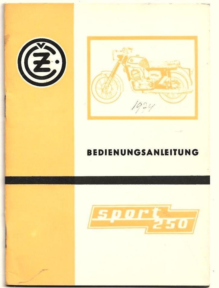 CZ 250 Sport handleiding Bedienungsanleitung (1795z), Motoren, Handleidingen en Instructieboekjes, Overige merken, Ophalen of Verzenden