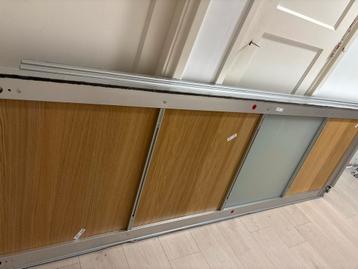 4 IKEA Pax kledingkast schuifdeuren - Glas & Hout - afbeelding 2