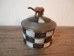 Vintage Opbergdoosje met Olifant Beeld  Messing en Parelmoer, Verzamelen, Ophalen of Verzenden, Dier