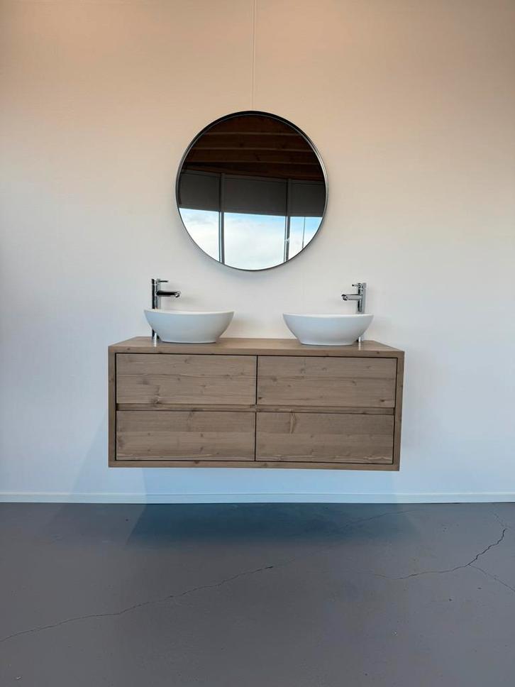 Houten badkamermeubel massief koopje, Huis en Inrichting, Badkamer | Badkamermeubels, Nieuw, Minder dan 100 cm, 25 tot 50 cm, Ophalen