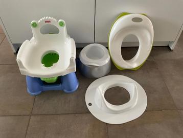 Set: 2 potjes (1x Fischer Price) en 2 wc-verkleiners beschikbaar voor biedingen