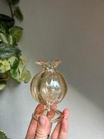 Vaasje van glas met oranje/koper tint, Oranje, Ophalen of Verzenden, Minder dan 50 cm, Glas