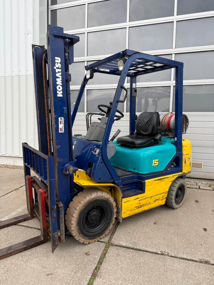 KOMATSU LPG FG15 1500KG DUPLO3,30M STARTEN LOPEN NETTE TRUCK, Zakelijke goederen, Machines en Bouw | Heftrucks en Intern transport
