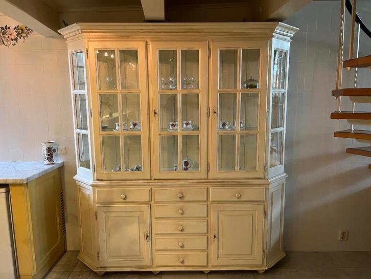 Vitrinekast / Buffetkast groot Landelijk (prijs verlaagd), Huis en Inrichting, Kasten | Buffetkasten, Gebruikt, 200 cm of meer