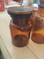 2 bruin glazen vintage apothekers potten p/st 3.95, Antiek en Kunst, Curiosa en Brocante, Ophalen of Verzenden