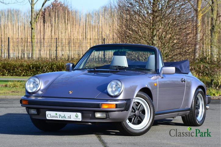 Porsche 911 Carrera 3.2 Cabriolet (G-Modell) (bj 1987), Auto's, Oldtimers, Bedrijf, Te koop, Lederen bekleding, Metallic lak, Open dak