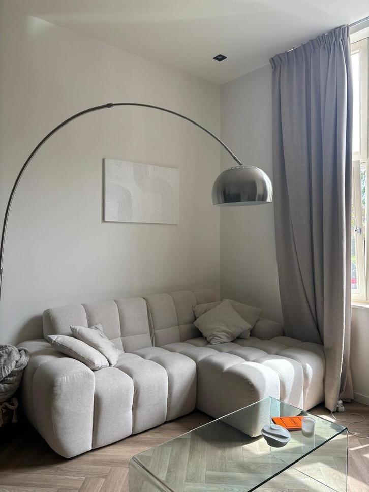 XXL Booglamp RVS met Marmeren Voet, Huis en Inrichting, Lampen | Vloerlampen, Zo goed als nieuw, 200 cm of meer, Metaal, Ophalen