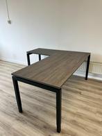 Hoekbureau 180x160 antraciet/donker eiken, Huis en Inrichting, Bureaus, Ophalen, Zo goed als nieuw, Bureau