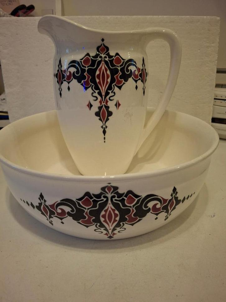 Societe Ceramique - Art Deco jaren 30 - lampetkan & schaal, Antiek en Kunst, Antiek | Keramiek en Aardewerk, Ophalen