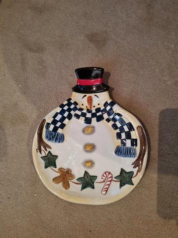 Leuke Kerstschaal met Sneeuwman beschikbaar voor biedingen