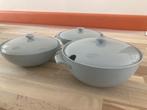 Petrus Regout dekschalen pastel blauwgrijs, Antiek en Kunst, Antiek | Servies los, Ophalen of Verzenden