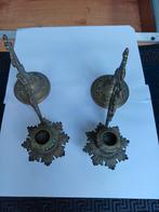 Antieke Bronzen Kandelaars - Set van 2, Ophalen of Verzenden, Koper of Brons