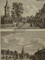 Gravure dubbel Ovezande Zeeland, Bendorp 1742, Antiek en Kunst, Kunst | Etsen en Gravures, Verzenden