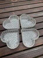 Glazen Hart Schalen Set – Antiek, Ophalen of Verzenden