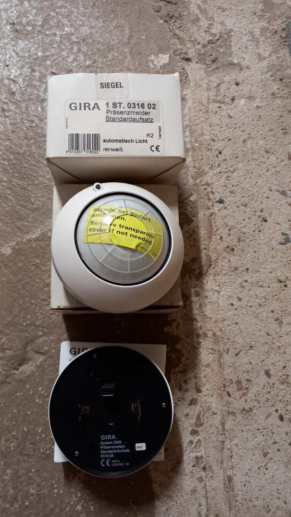 Gira System 2000 aanwezigheidssensor type 0316 02/0X wit, Doe-het-zelf en Verbouw, Elektra en Kabels, Nieuw, Ophalen of Verzenden