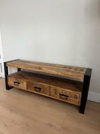 Industriële TV meubel - Mango hout, Ophalen, 100 tot 150 cm, Zo goed als nieuw, Minder dan 100 cm