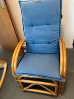 Rotan Fauteuil met Voetenbank, Ophalen, Gebruikt, 50 tot 75 cm, Riet of Rotan