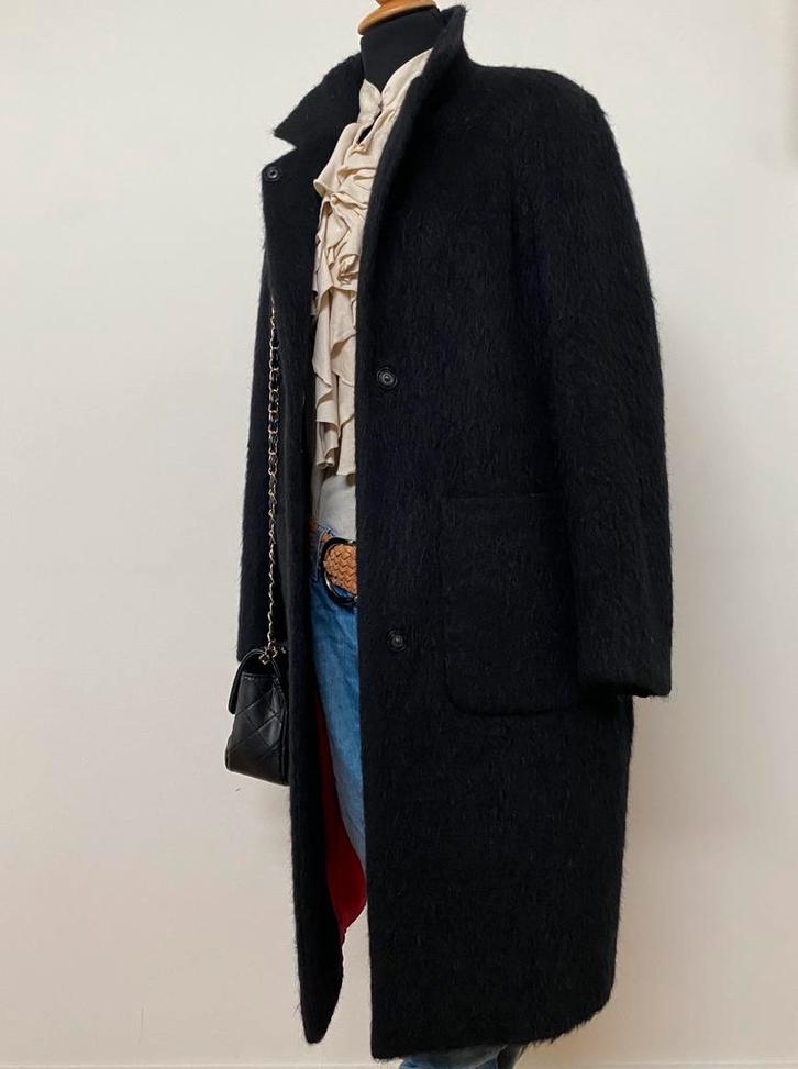 BEAUMONT zwarte mantel met wol/mohair 38, Kleding | Dames, Jassen | Winter, Zo goed als nieuw, Maat 38/40 (M), Zwart, Ophalen of Verzenden