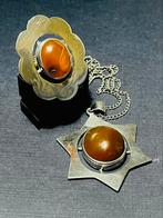 Vintage Zilveren  ring en hanger 60–70 jaren, Ophalen of Verzenden, Zo goed als nieuw, Zilver