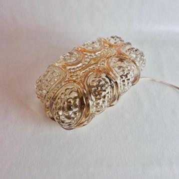 Vintage amber glazen plafondlamp of wandlamp  beschikbaar voor biedingen
