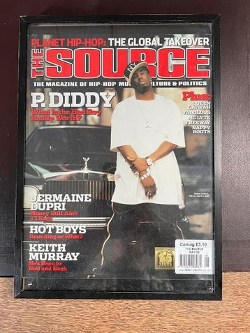 Ingelijste magazine the source P. diddy hip hop rap