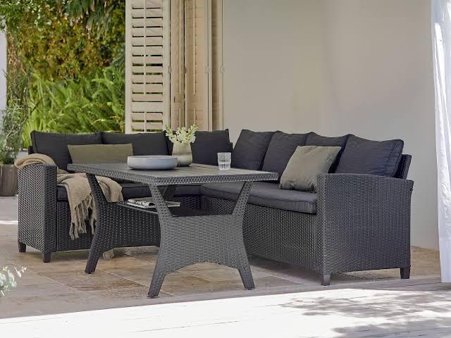 ULLEHUSE Loungeset met Eettafel, Tuin en Terras, Tuinsets en Loungesets, Gebruikt, Loungeset, Overige materialen, 6 zitplaatsen
