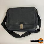 Prada Leather Messenger Bag Dark Blue | Nette Staat, Gebruikt