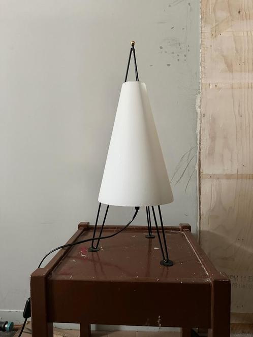 SALE: vintage design tafellamp, space age lamp, Huis en Inrichting, Lampen | Tafellampen, Gebruikt, Glas, Metaal, Ophalen