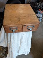 oud houten archiefkastje met 2 ladens paris, Ophalen of Verzenden, Huis en Inrichting