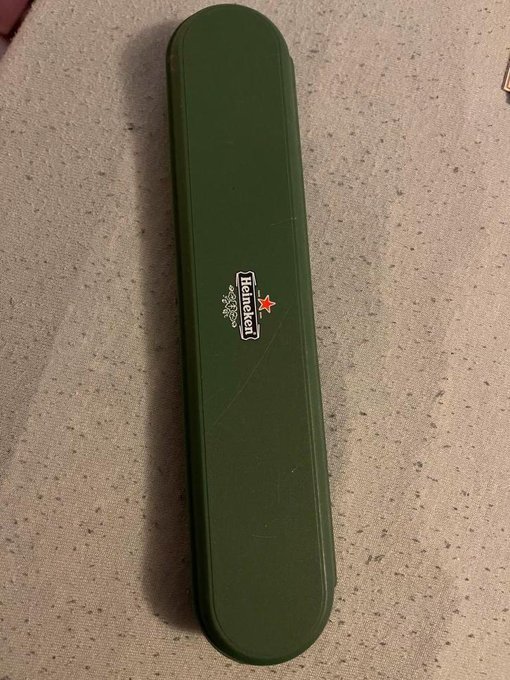 Vintage Heineken Horloge met Leren Band, Sieraden, Tassen en Uiterlijk, Horloges | Dames, Zo goed als nieuw, Polshorloge, Overige merken