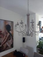 Set van 2 kroonluchters white wash/taupe 1 rond en 1 ovaal, Ophalen of Verzenden, Zo goed als nieuw