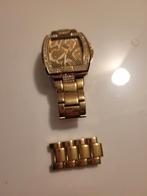 Gouden Guess Polshorloge met Strass, Sieraden, Tassen en Uiterlijk, Horloges | Heren, Overige merken, Staal, Gebruikt, Staal