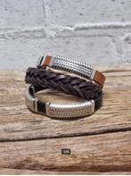 QOSS - Diverse leren heren armbanden - div afmeting - Nieuw, Sieraden, Tassen en Uiterlijk, Zwart, Nieuw, Leer, Ophalen of Verzenden
