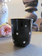 Boch La Louviere Beker Zwart met Witte Stippen, Huis en Inrichting, Overige typen, Ophalen of Verzenden, Zo goed als nieuw, Overige stijlen