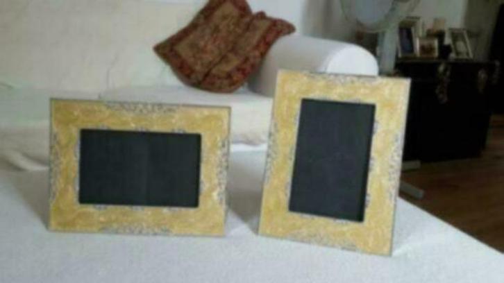 Fotolijsten, set van 2, pastelgele parelmoerglans, Huis en Inrichting, Woonaccessoires | Lijsten, Zo goed als nieuw, Minder dan 50 cm