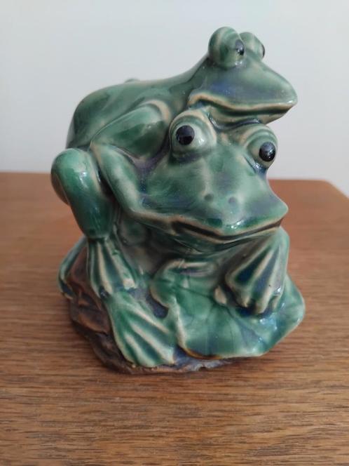 Vintage Kikker Beeldje - Stapel Kikkers, Antiek en Kunst, Kunst | Beelden en Houtsnijwerken, Ophalen of Verzenden