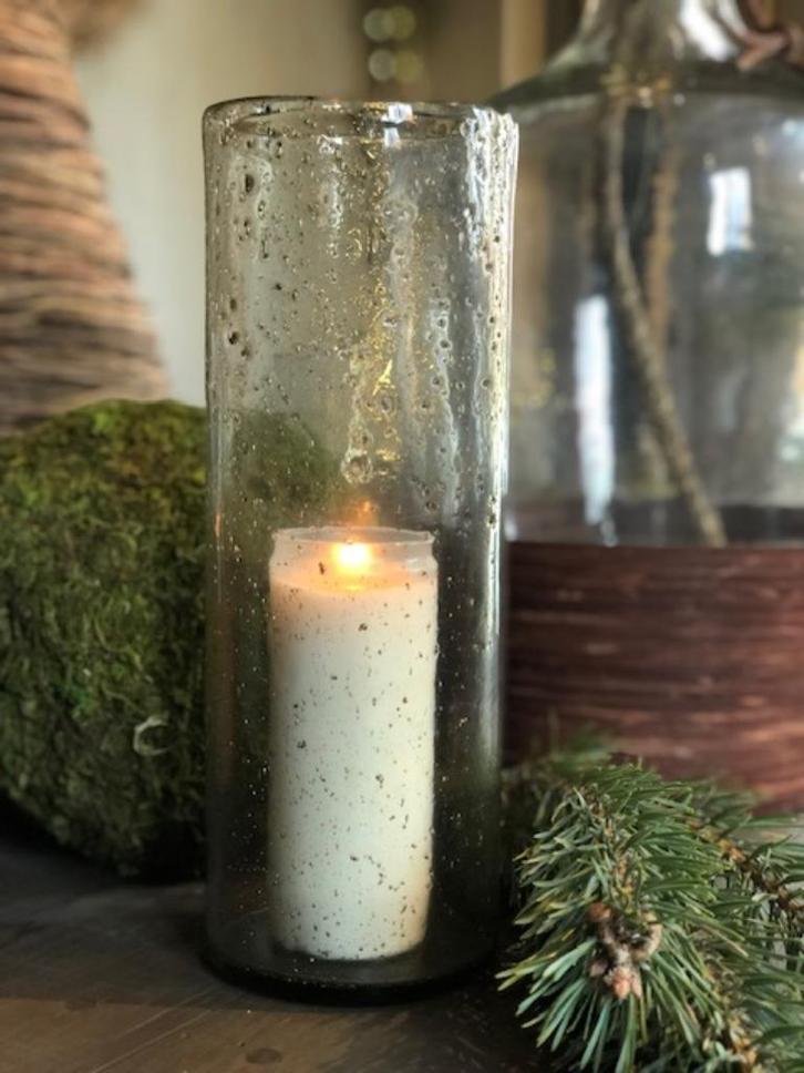 SFEERMAKER NIEUW BINNEN WINDLICHT cilinder STONE BUBBLEGLAS, Huis en Inrichting, Woonaccessoires | Kandelaars en Kaarsen, Nieuw
