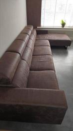 Leren bruine lounge hoekbank, Huis en Inrichting, Banken | Bankstellen, Ophalen, Hoekbank, 300 cm of meer, Leer