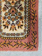 Vintage oosters wol mini Persia vloerkleed Pink 30x70cm, Persian Perzisch vintage oosters hype, Gebruikt, 50 tot 100 cm, Crème