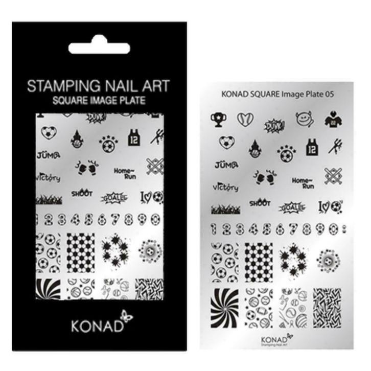 KONAD Square stempel sjablonen plaat 05 VOETBAL., Sieraden, Tassen en Uiterlijk, Uiterlijk | Cosmetica en Make-up, Nieuw, Toebehoren