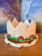 Waldorf vilten verjaardagskroon wol, Hobby en Vrije tijd, Vilt, Ophalen of Verzenden, Zo goed als nieuw, Figuurtje(s), Wolvilt