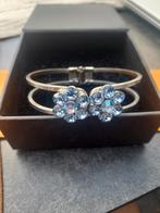 Stalen armband met gekristalliseerde Swarovski elementen, Gebruikt, IJzer of Staal, Ophalen of Verzenden, 17 tot 18