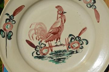 Div. aardewerk borden floraal decor op 1 na 19e/20e eeuw (3) beschikbaar voor biedingen