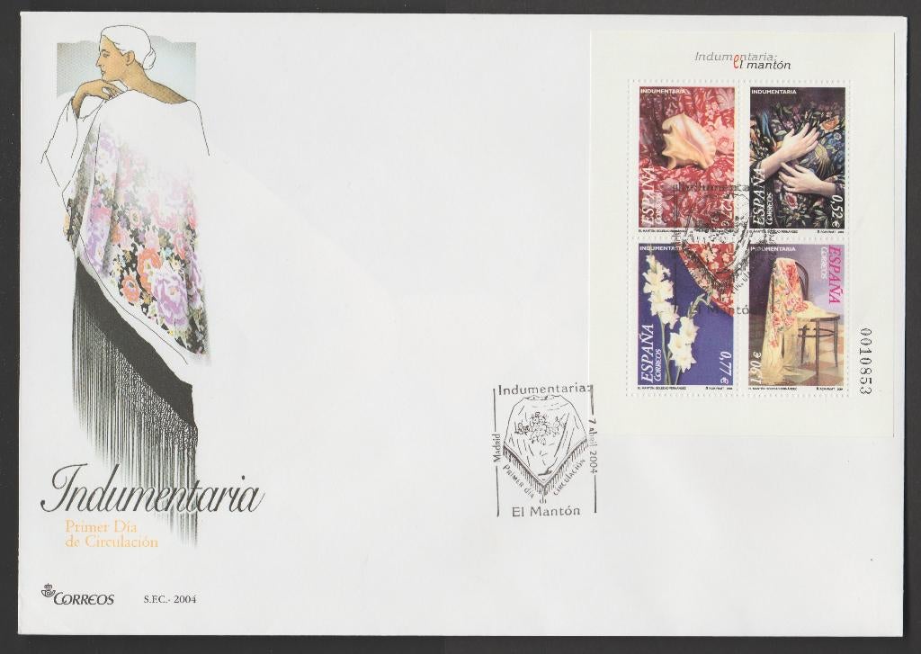 Spanje - FDC Michelnr 3945-48 - traditionele kledingstukken, Verzenden, Postfris