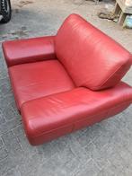 Rood leren loveseat W Schillig, Huis en Inrichting, Fauteuils, Ophalen, Gebruikt, 100 tot 125 cm, Leer